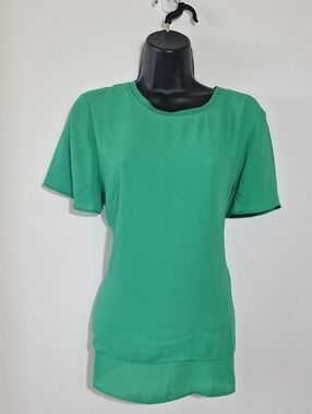 Hilary Radley Short Sleeve Top S Small Womens Two Layer Lightweight Blouse